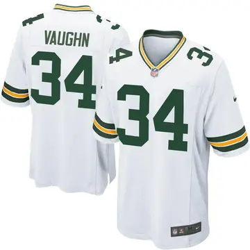 Nike Donte Vaughn Men's Game Green Bay Packers White Jersey