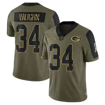 Nike Donte Vaughn Men's Limited Green Bay Packers Olive 2021 Salute To Service Jersey