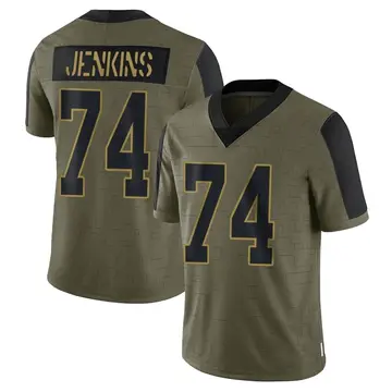 Nike Elgton Jenkins Men's Limited Green Bay Packers Olive 2021 Salute To Service Jersey