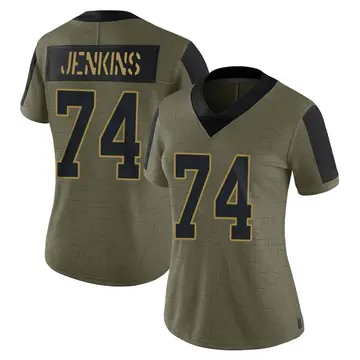 Nike Elgton Jenkins Women's Limited Green Bay Packers Olive 2021 Salute To Service Jersey