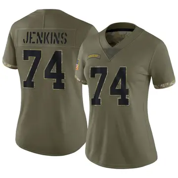 Nike Elgton Jenkins Women's Limited Green Bay Packers Olive 2022 Salute To Service Jersey