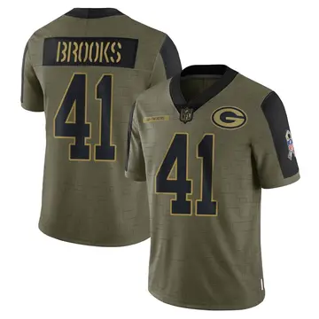 Nike Ellis Brooks Men's Limited Green Bay Packers Olive 2021 Salute To Service Jersey