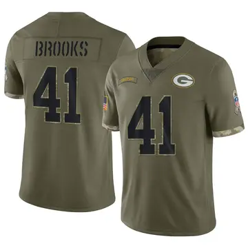 Nike Ellis Brooks Men's Limited Green Bay Packers Olive 2022 Salute To Service Jersey