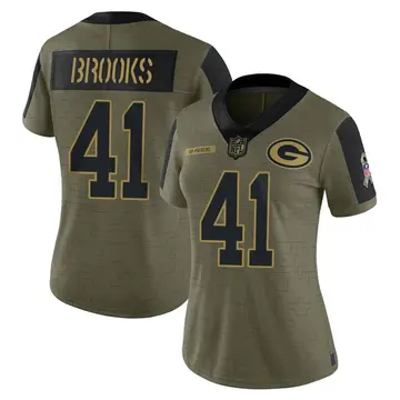 Nike Ellis Brooks Women's Limited Green Bay Packers Olive 2021 Salute To Service Jersey
