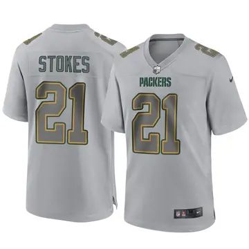 Nike Eric Stokes Men's Game Green Bay Packers Gray Atmosphere Fashion Jersey