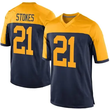 Nike Eric Stokes Men's Game Green Bay Packers Navy Alternate Jersey