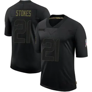 Nike Eric Stokes Men's Limited Green Bay Packers Black 2020 Salute To Service Jersey