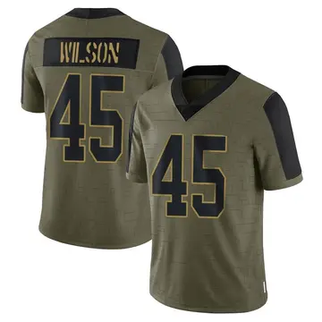 Nike Eric Wilson Men's Limited Green Bay Packers Olive 2021 Salute To Service Jersey