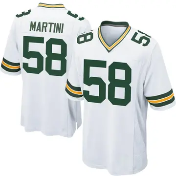 Nike Greer Martini Youth Game Green Bay Packers White Jersey