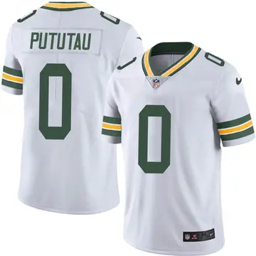 Nike Hauati Pututau Men's Limited Green Bay Packers White Vapor Untouchable Jersey