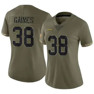 Nike Innis Gaines Women's Limited Green Bay Packers Olive 2022 Salute To Service Jersey