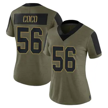 Nike Jack Coco Women's Limited Green Bay Packers Olive 2021 Salute To Service Jersey