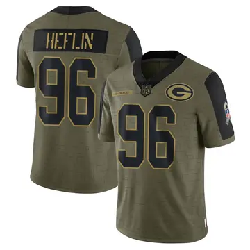 Nike Jack Heflin Youth Limited Green Bay Packers Olive 2021 Salute To Service Jersey