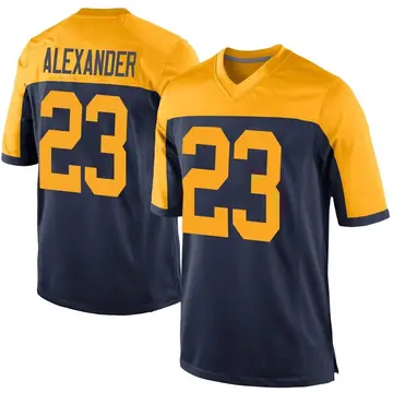 Nike Jaire Alexander Men's Game Green Bay Packers Navy Alternate Jersey