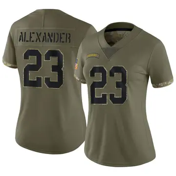 Nike Jaire Alexander Women's Limited Green Bay Packers Olive 2022 Salute To Service Jersey