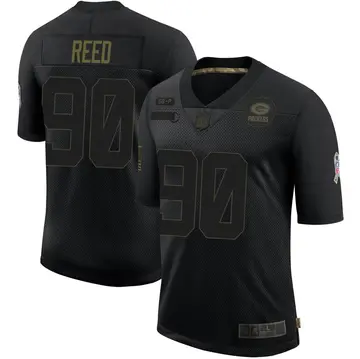 Nike Jarran Reed Men's Limited Green Bay Packers Black 2020 Salute To Service Jersey