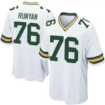 Nike Jon Runyan Men's Game Green Bay Packers White Jersey