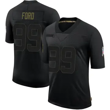 Nike Jonathan Ford Men's Limited Green Bay Packers Black 2020 Salute To Service Jersey