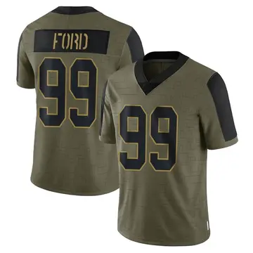 Nike Jonathan Ford Men's Limited Green Bay Packers Olive 2021 Salute To Service Jersey