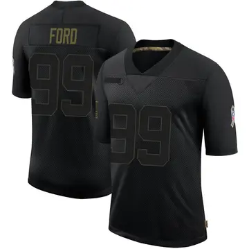 Nike Jonathan Ford Youth Limited Green Bay Packers Black 2020 Salute To Service Jersey
