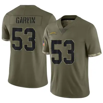 Nike Jonathan Garvin Men's Limited Green Bay Packers Olive 2022 Salute To Service Jersey