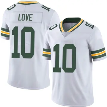 Nike Jordan Love Men's Limited Green Bay Packers White Vapor Untouchable Jersey