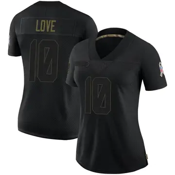 Nike Jordan Love Women's Limited Green Bay Packers Black 2020 Salute To Service Jersey