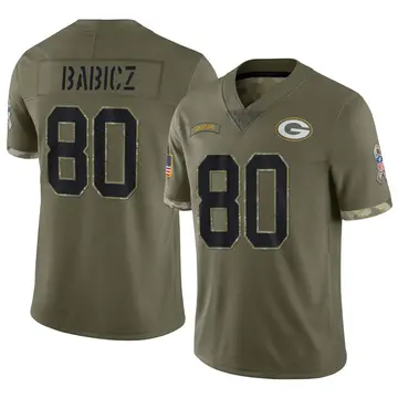 Nike Josh Babicz Men's Limited Green Bay Packers Olive 2022 Salute To Service Jersey