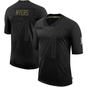Nike Josh Myers Men's Limited Green Bay Packers Black 2020 Salute To Service Jersey