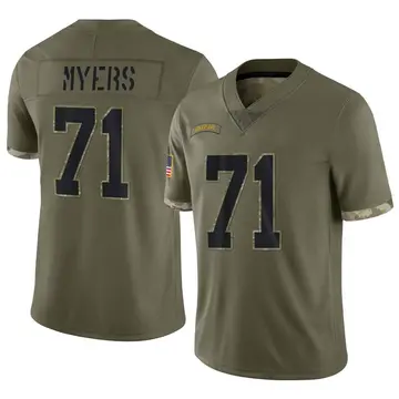 Nike Josh Myers Men's Limited Green Bay Packers Olive 2022 Salute To Service Jersey