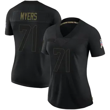 Nike Josh Myers Women's Limited Green Bay Packers Black 2020 Salute To Service Jersey