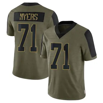 Nike Josh Myers Youth Limited Green Bay Packers Olive 2021 Salute To Service Jersey