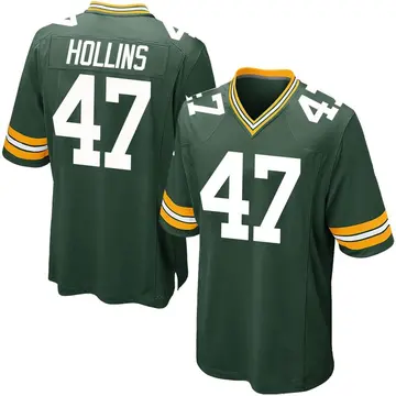 Nike Justin Hollins Men's Game Green Bay Packers Green Team Color Jersey