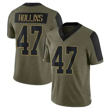 Nike Justin Hollins Men's Limited Green Bay Packers Olive 2021 Salute To Service Jersey