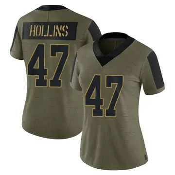 Nike Justin Hollins Women's Limited Green Bay Packers Olive 2021 Salute To Service Jersey