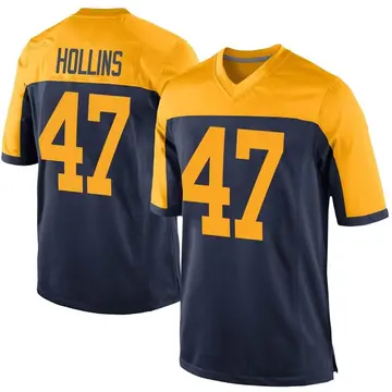 Nike Justin Hollins Youth Game Green Bay Packers Navy Alternate Jersey
