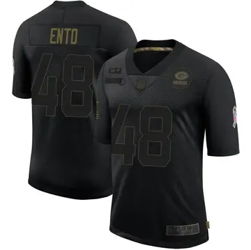 Nike Kabion Ento Youth Limited Green Bay Packers Black 2020 Salute To Service Jersey