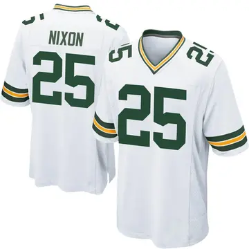 Nike Keisean Nixon Men's Game Green Bay Packers White Jersey