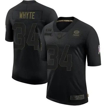 Nike Kerrith Whyte Men's Limited Green Bay Packers Black 2020 Salute To Service Jersey
