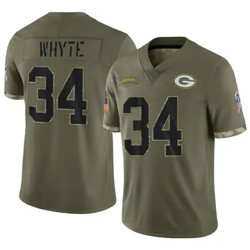 Nike Kerrith Whyte Youth Limited Green Bay Packers Olive 2022 Salute To Service Jersey