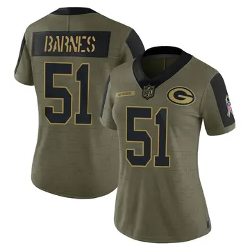 Nike Krys Barnes Women's Limited Green Bay Packers Olive 2021 Salute To Service Jersey