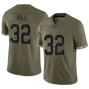 Nike Kylin Hill Men's Limited Green Bay Packers Olive 2022 Salute To Service Jersey
