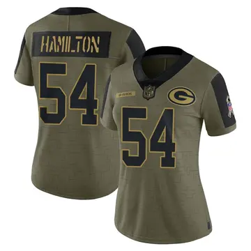 Nike LaDarius Hamilton Women's Limited Green Bay Packers Olive 2021 Salute To Service Jersey