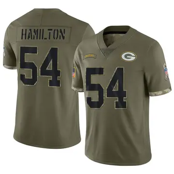 Nike LaDarius Hamilton Youth Limited Green Bay Packers Olive 2022 Salute To Service Jersey