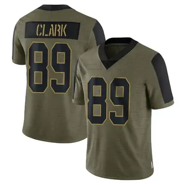 Nike Michael Clark Men's Limited Green Bay Packers Olive 2021 Salute To Service Jersey