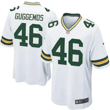 Nike Nick Guggemos Men's Game Green Bay Packers White Jersey