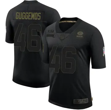 Nike Nick Guggemos Men's Limited Green Bay Packers Black 2020 Salute To Service Jersey