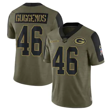 Nike Nick Guggemos Men's Limited Green Bay Packers Olive 2021 Salute To Service Jersey