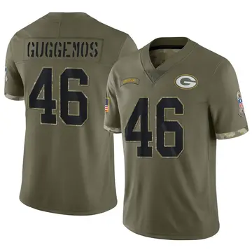 Nike Nick Guggemos Youth Limited Green Bay Packers Olive 2022 Salute To Service Jersey