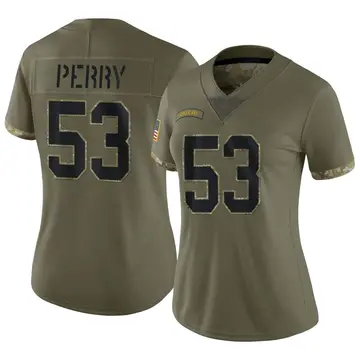 Nike Nick Perry Women's Limited Green Bay Packers Olive 2022 Salute To Service Jersey